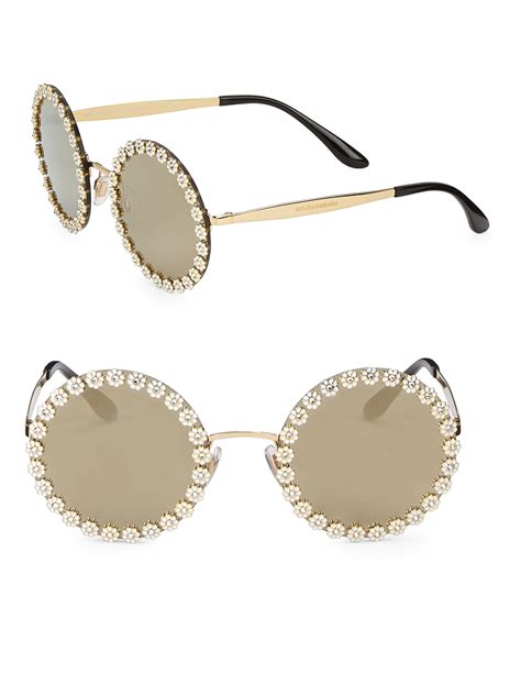 dolce gabbana round flower sunglasses